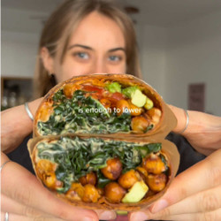 Roasted Chickpea &amp; Kale Wraps