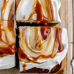 Pumpkin Caramel Sheet Cake