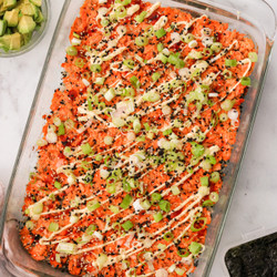 The Best Spicy Salmon Sushi Bake Recipe (easy!)