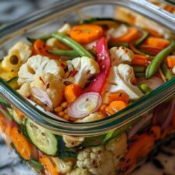 Crunchy Tangy Refrigerator Pickled Vegetables