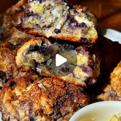 Blueberry Cinnamon Crunch Sourdough Cathead Biscuits