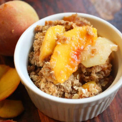 3-step Crockpot Peach Cobbler