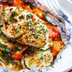 Honey Dijon Chicken And Veggies Foil Packs