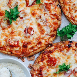 Flatbread Ranch Pizzas With Canadian Bacon And Tomatoes