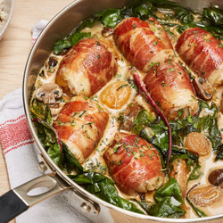 Chicken And Apricot Ballotines With Mushroom And Tarragon Sauce