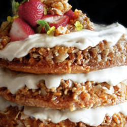 Coconut Praline Carrot Cake With Cream Cheese Frosting