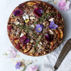 Raspberry Peach Crumb Cake (vegan &amp; Gluten-free)