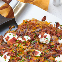 Cast Iron Griddle Loaded  Hash Browns