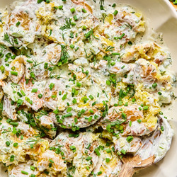 Crispy Smashed Potato Salad With Creamy Lemon-herb Dressing
