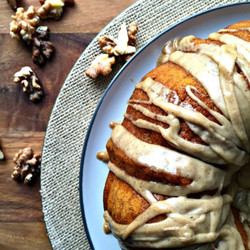 Pumpkin Spiced Coffee Cake With Brown Butter Glaze