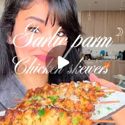 Restaurant Style Garlic Parmesan Chicken Skewers