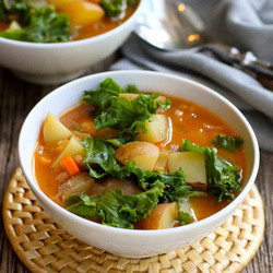 Vegan Potato Soup Recipe With Beans &amp; Kale