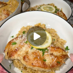 Creamy Lemon &amp; Garlic Orzo With Chicken