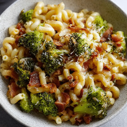 Cavatappi With Bacon And Roasted Broccoli
