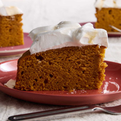 Olive Oil Pumpkin Cake With Salted Maple Cream