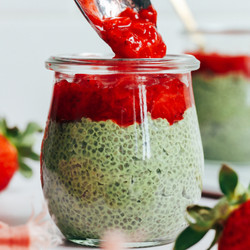 Strawberry Matcha Chia Pudding
