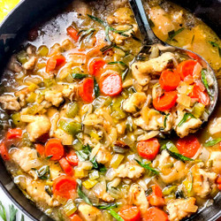 Lemony Chicken Stew With Orzo