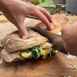 Courgette Sandwich With Prosciutto, Burrata And Basil