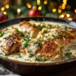 Cottage Cheese Creamy Garlic Parmesan Christmas Chicken