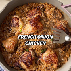 One-pan French Onion Chicken &amp; Orzo