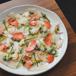 Kingfish And Plum Crudo