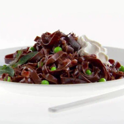 Chocolate Fettuccine With Peas And Pancetta