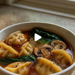 Potsticker Soup With Mushrooms &amp; Bok Choy