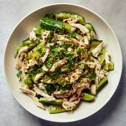 Smashed Cucumber And Chicken Salad