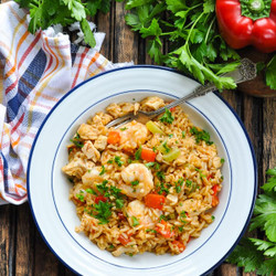 One Pot Turkey Jambalaya With Shrimp
