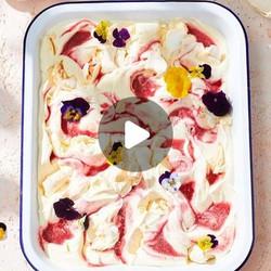 No Churn Strawberry Ripple Ice Cream