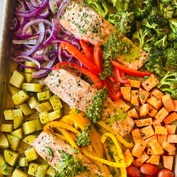Sheet Pan Salmon And Veggies