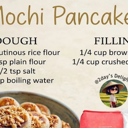 Peanut-filled Mochi Pancakes