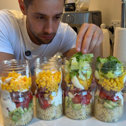 Super Simple High Protein Chicken Pasta Salad