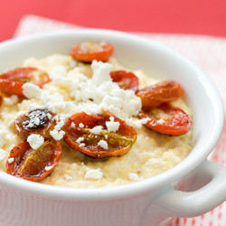 Roasted Tomato Grits With Goat Cheese