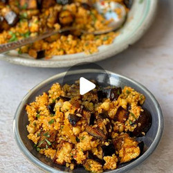 Bulgar Pilaf With Garlicky Aubergines