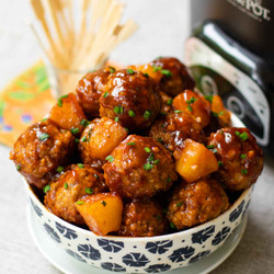 Slo cooked Hawaiian Turkey Meatballs