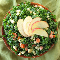 Kale Apple Slaw With Creamy Honey Mustard Dressing