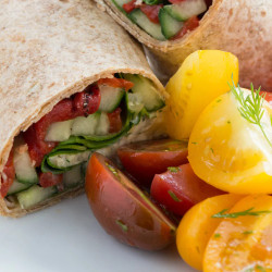 Mediterranean Chickpea And Feta Wraps