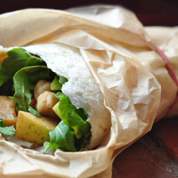 Arugula, Apple &amp; Chickpea Salad Wraps