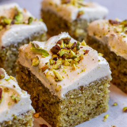 Pistachio Cake With Cream Cheese Icing