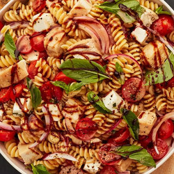 Grilled Chicken Bruschetta Pasta Salad