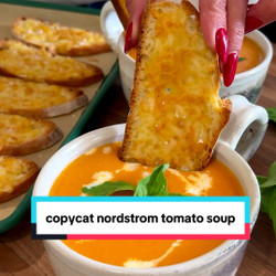 Copycat Nordstrom Tomato Soup With Spicy Cheddar Crostini