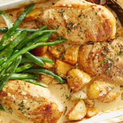 Creamy French Chicken Tray Bake Recipe