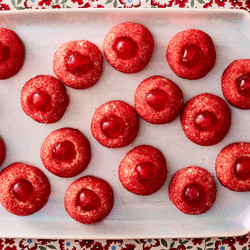 Red Cherry Thumbprint Cookies