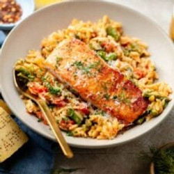 Copy of Creamy Salmon Orzo Skillet