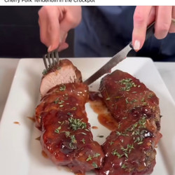 Crockpot Cherry Pork Tenderloin