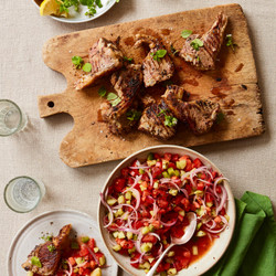 Lemon And Oregano Lamb Chops With Pipirrana José Pizarro meat mains bbq