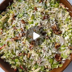 Cheddar Apple Brussels Sprouts Salad With Candied Pecans