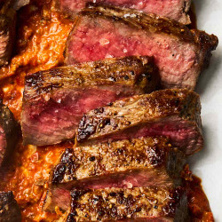 Steak With Miso-pistachio Romesco
