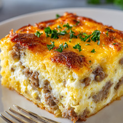 Sausage, Egg, And Cream Cheese Hashbrown Casserole